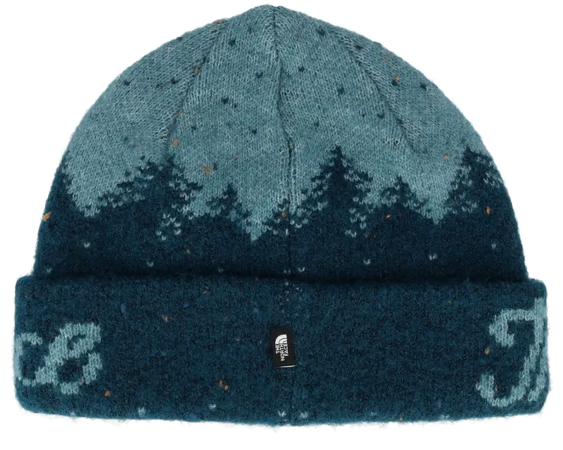 The North Face Cabin Mountainscape Beanie Midnight Petrol Cuff online