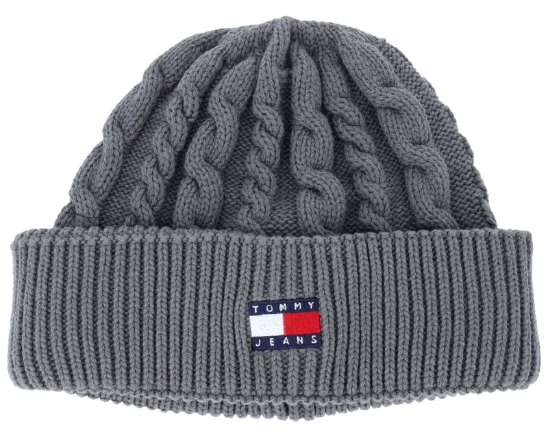 Tommy Hilfiger Tjm Heritage Cable Beanie Zinc Grey Cuff online