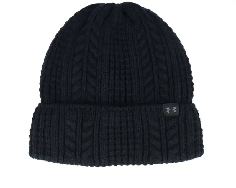 Under Armour Women Halftime Cable Knit Beanie Black Cuff online