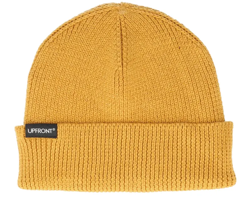 Upfront Patch Rib Beanie Color Yellow Cuff online