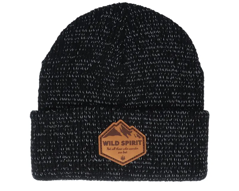 Wild Spirit Mountain Shape Patch Brown/Reflective Black Beanie online