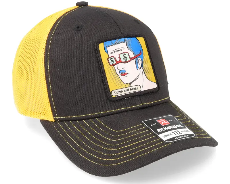 4REAL Dumb And Broke Patch Black/Gold 112 Split Trucker online