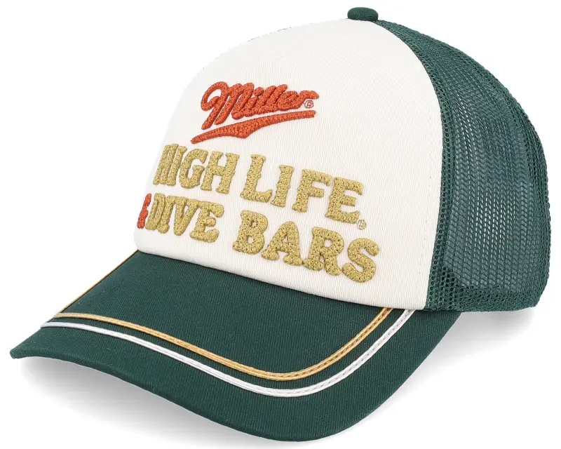 American Needle Miller High Life Radler Dark Green/Ivory A-Frame Trucker online