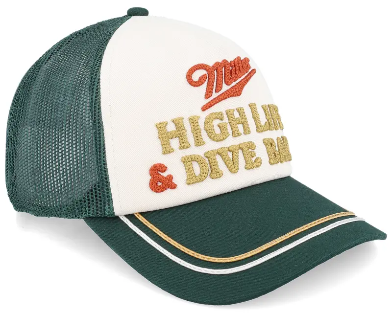 American Needle Miller High Life Radler Dark Green/Ivory A-Frame Trucker online