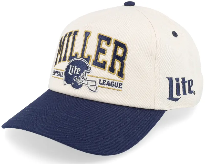 American Needle Miller Lite Roscoe Football Ivory/Navy A-Frame Adjustable online