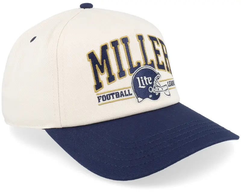 American Needle Miller Lite Roscoe Football Ivory/Navy A-Frame Adjustable online