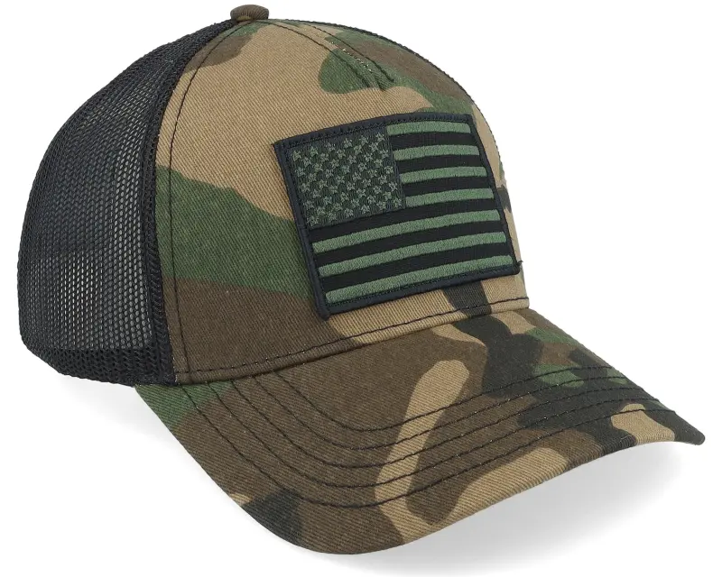 American Needle USA Twill Valin Ptch Black/Camo Trucker online