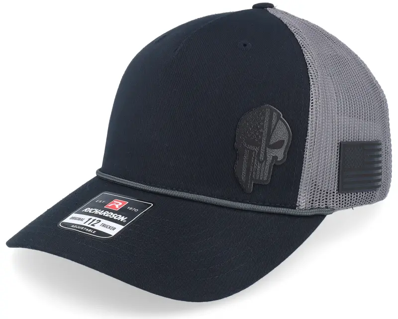 Army Head Army Skull Usa Black Patch Black/Charcoal Rope A-Frame Trucker online
