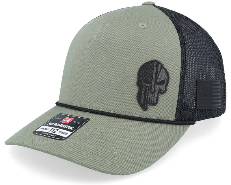 Army Head Army Skull Usa Black Patch Loden/Black Rope A-Frame Trucker online