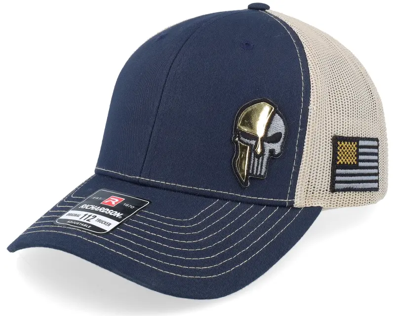 Army Head Army Skull Usa Gold Patch Navy/Khaki Trucker online