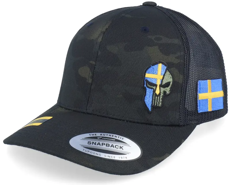 Army Head Sverige Sweden Color Army Skull Multicam Black Trucker online