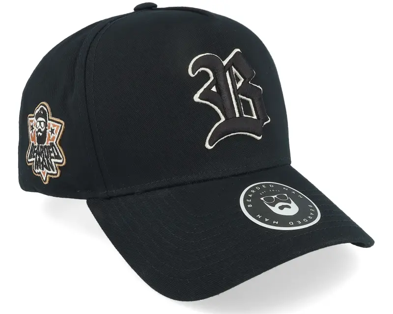 Bearded Man 3D Sport Logo Side Patch Black A-Frame Adjustable online