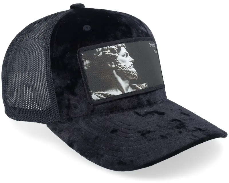 Bearded Man Ancient Greek Beard Patch Velvet Black A-Frame Trucker online