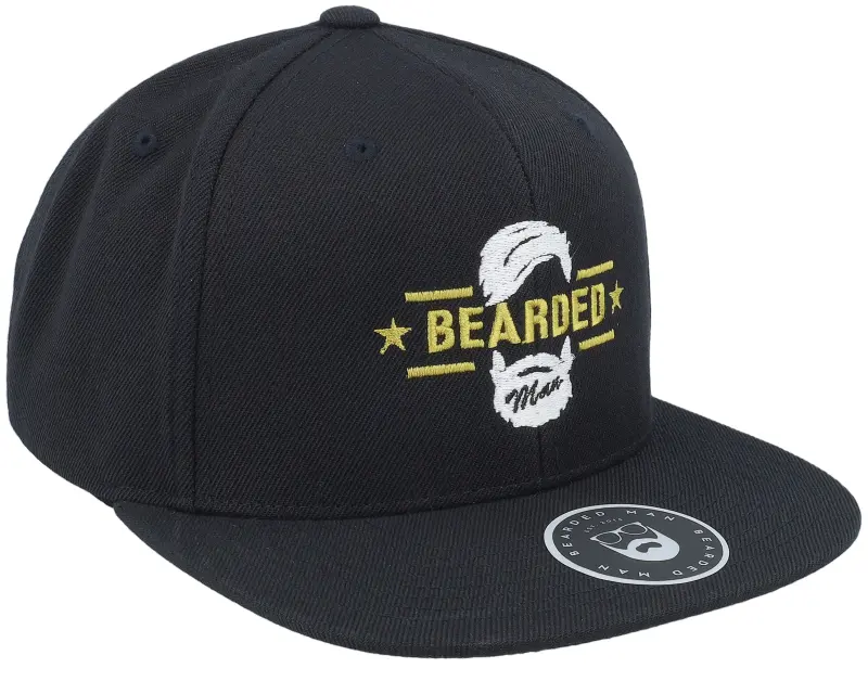 Bearded Man Beard Logo Black Snapback online