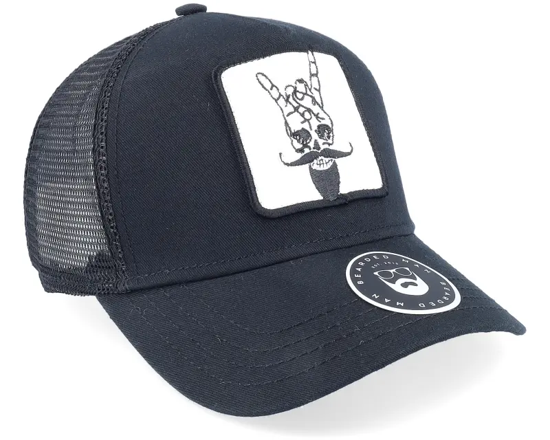 Bearded Man Bearded Rock Sign Scull Patch Black Trucker online
