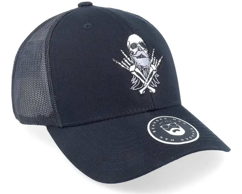 Bearded Man Bearded Rockstar Scull Black Trucker online