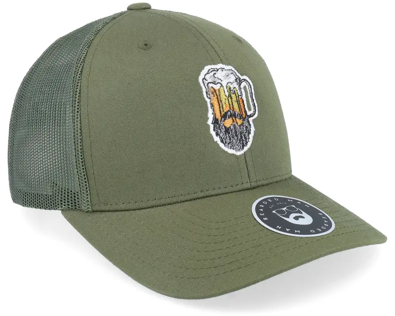Bearded Man Beer Man Logo Olive Trucker online