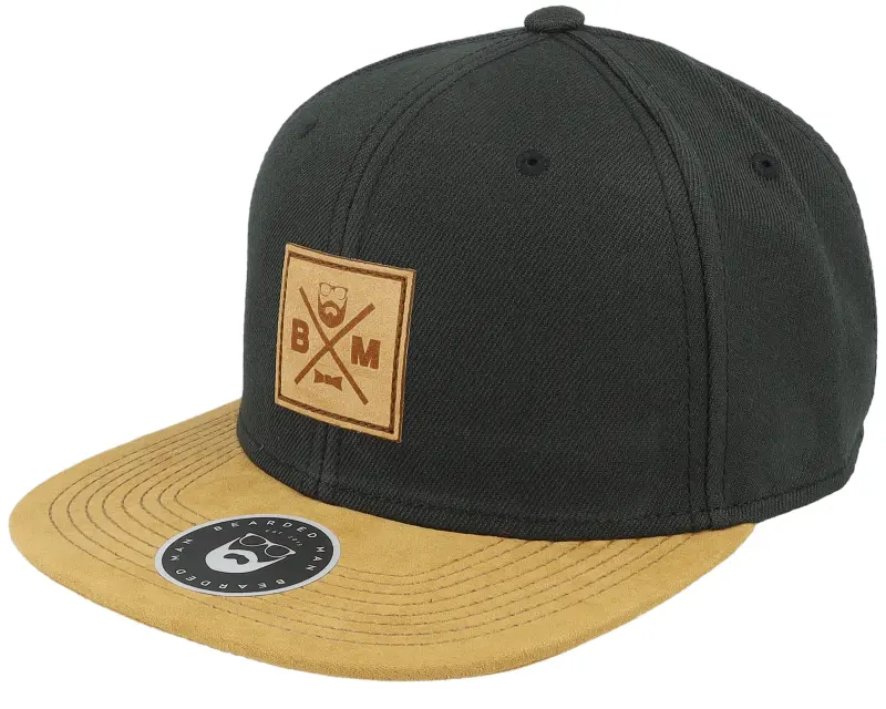 Bearded Man BM Cross Patch Black/Suede Snapback online