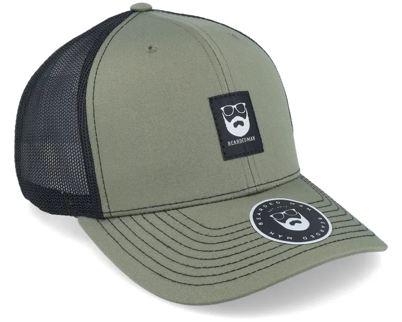 Bearded Man Bm Logo Blk Woven 112 Split Loden/Black Trucker online