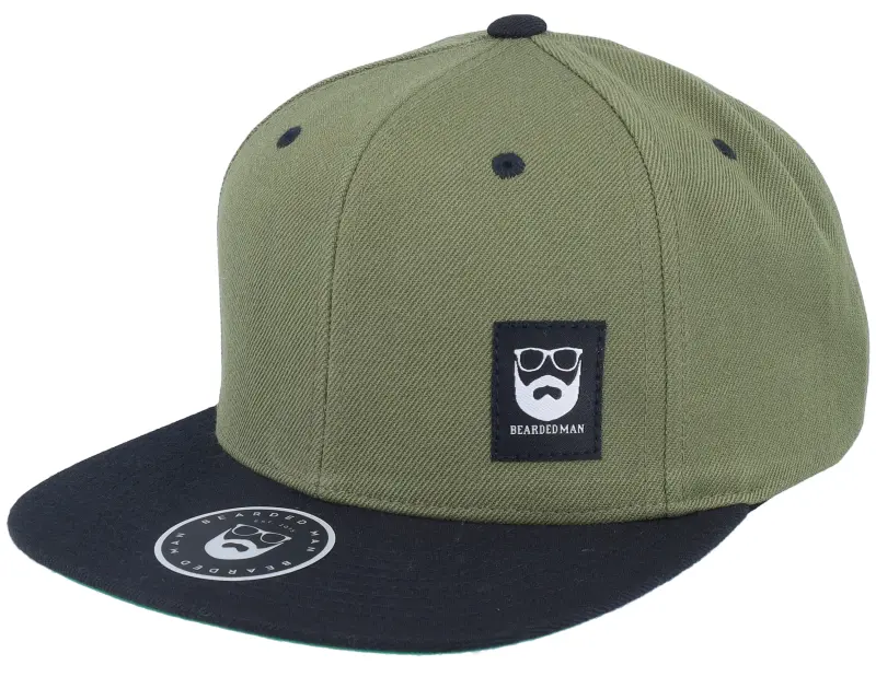 Bearded Man Bm Logo Blk Woven Olive/Black Snapback online