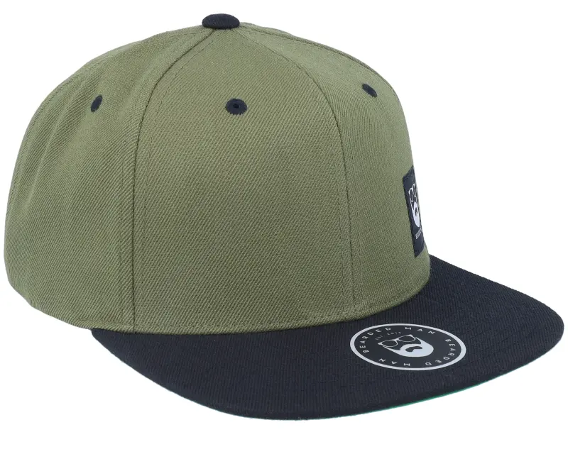 Bearded Man Bm Logo Blk Woven Olive/Black Snapback online