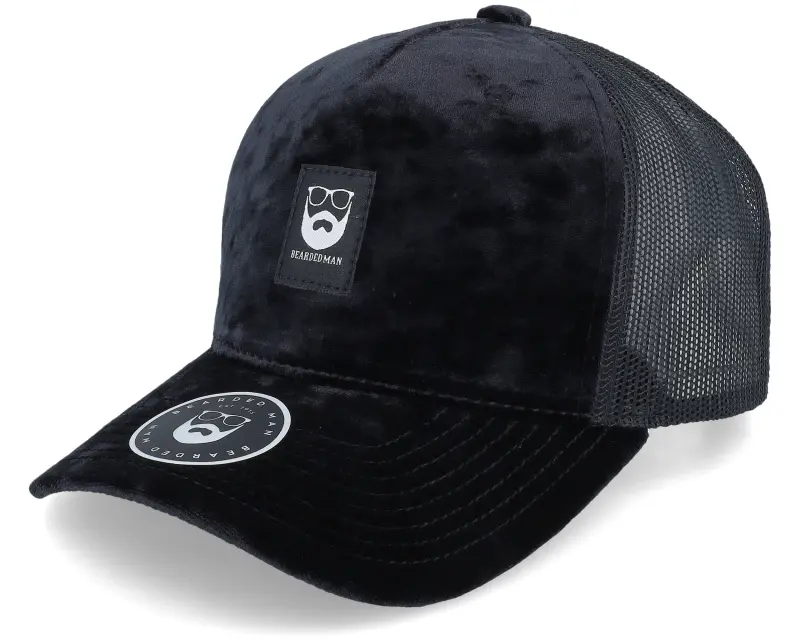 Bearded Man Bm Logo Blk Woven Velvet Black/Black A-frame Trucker online