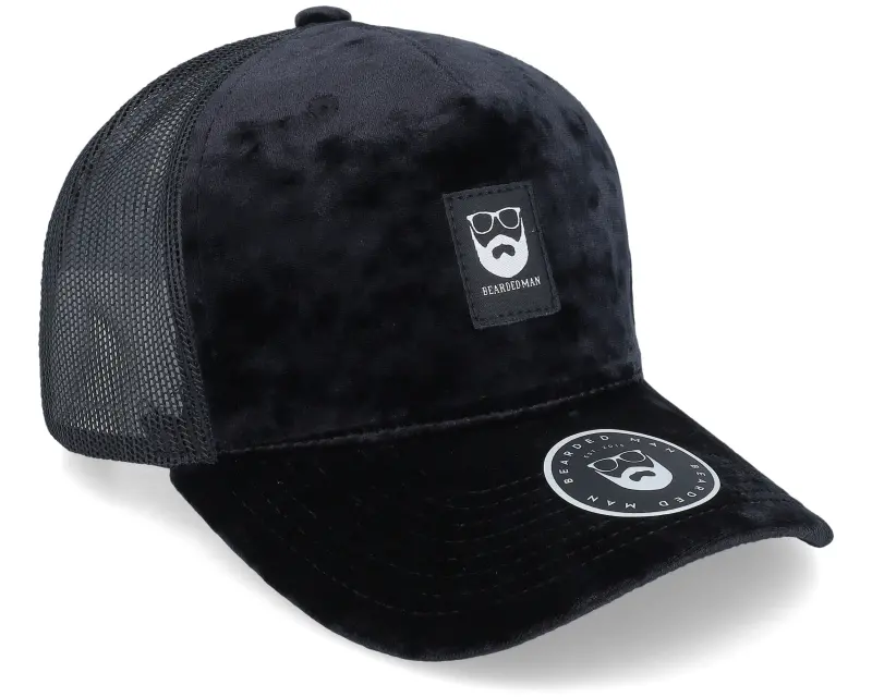 Bearded Man Bm Logo Blk Woven Velvet Black/Black A-frame Trucker online