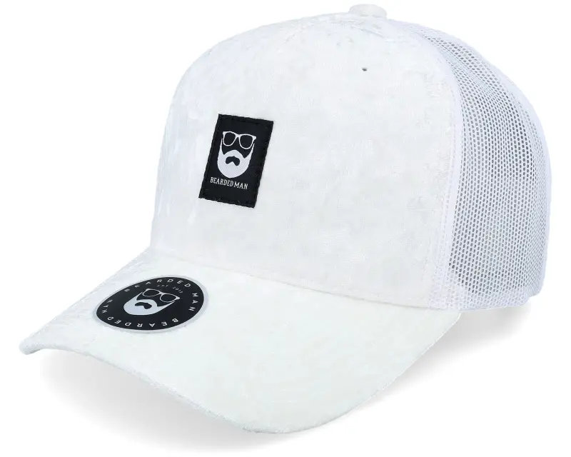 Bearded Man Bm Logo Blk Woven Velvet White/White A-frame Trucker online