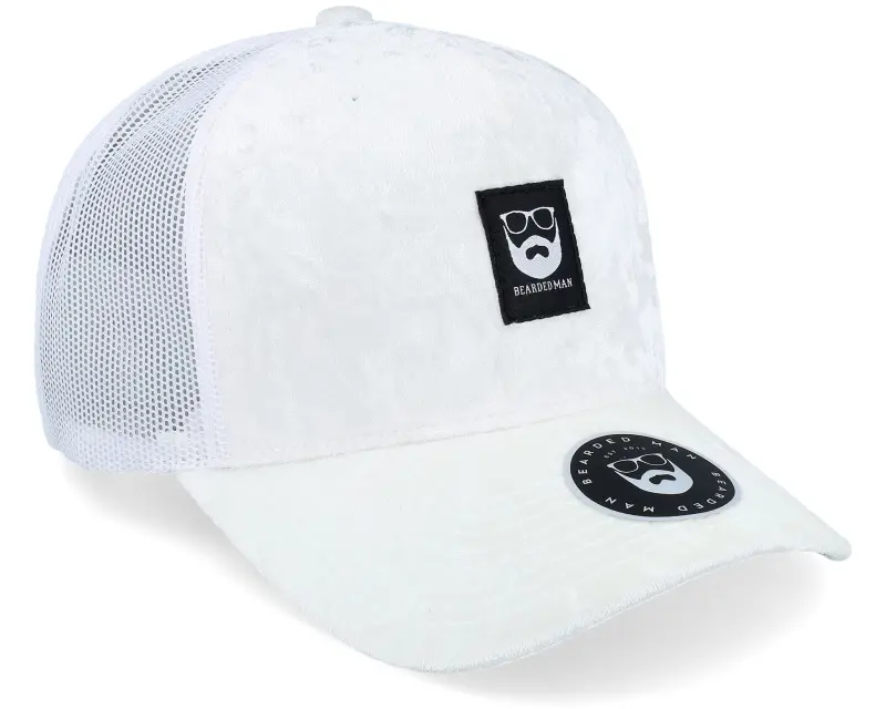 Bearded Man Bm Logo Blk Woven Velvet White/White A-frame Trucker online