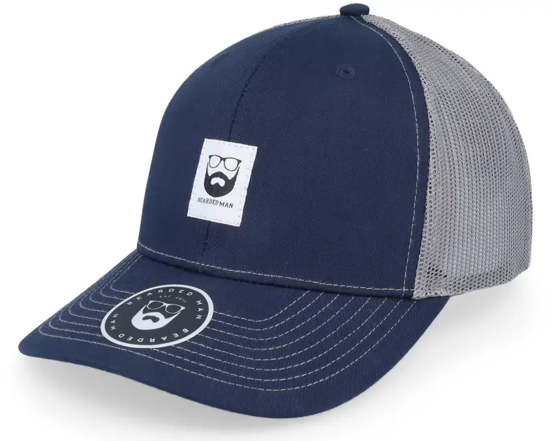 Bearded Man Bm Logo Wh Woven 112 Split Navy/Charcoal Trucker online