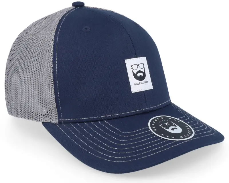 Bearded Man Bm Logo Wh Woven 112 Split Navy/Charcoal Trucker online