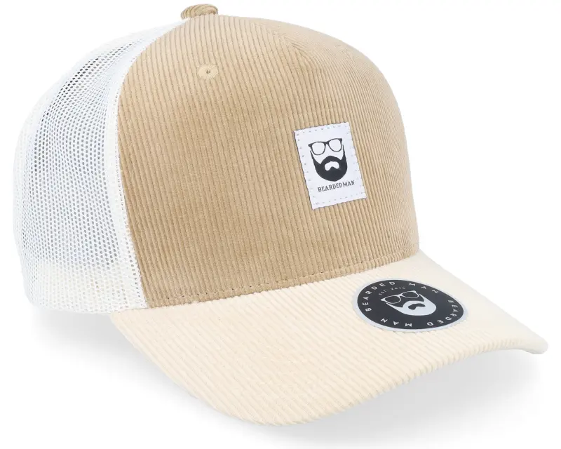 Bearded Man Bm Logo Wh Woven Cord Caramel/Ivory A-frame Trucker online