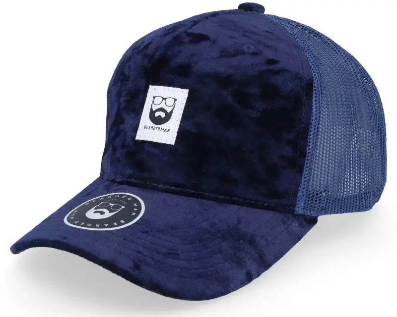 Bearded Man BM Logo Wh Woven Velvet Navy/Navy A-frame Trucker online