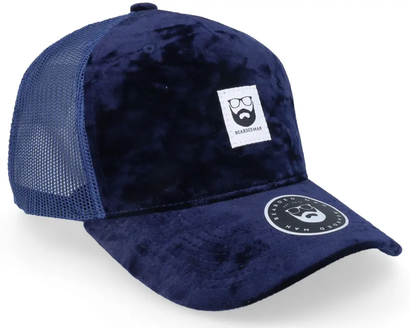 Bearded Man BM Logo Wh Woven Velvet Navy/Navy A-frame Trucker online
