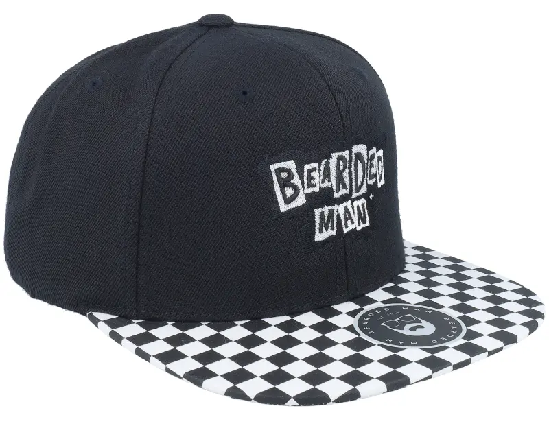 Bearded Man British Punk Logo Black/Checked Brim Snapback online