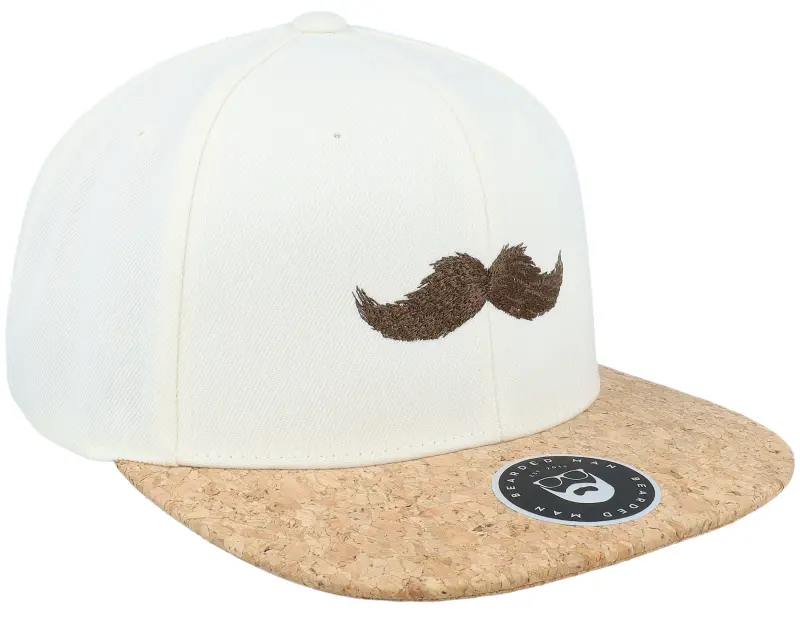 Bearded Man Brown Moustache Movember Natural/Cork Snapback online