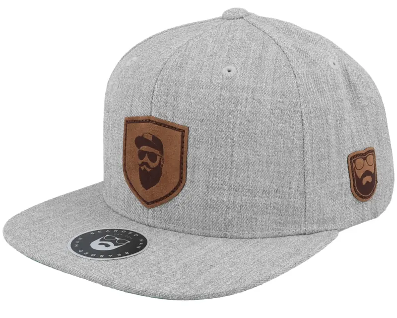 Bearded Man Cap Man Badge Patch Heather Grey Snapback online