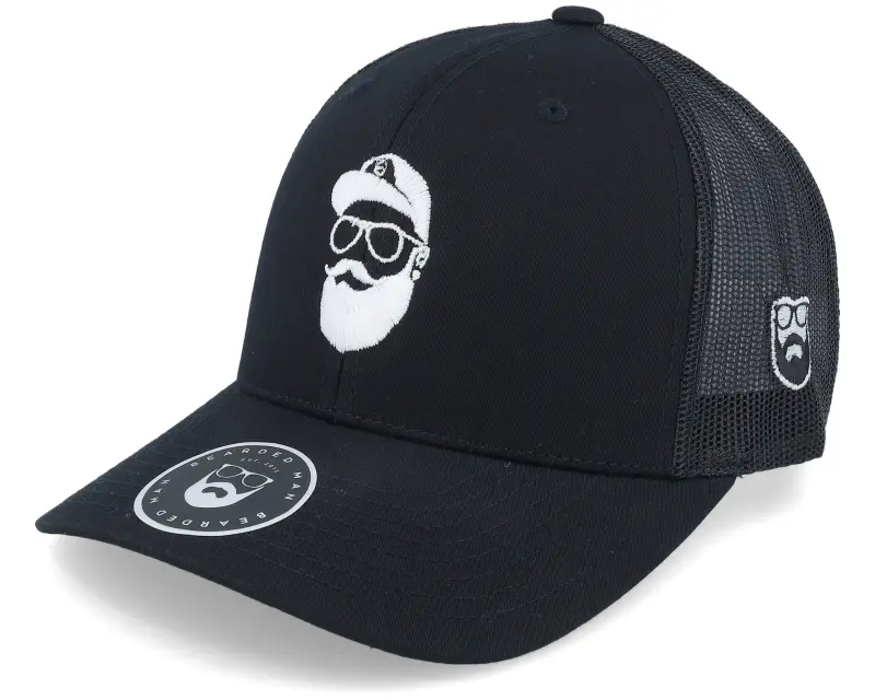Bearded Man Cap Man Black Trucker online