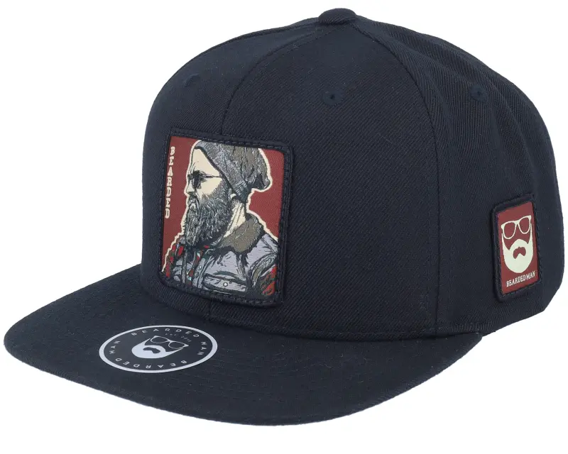 Bearded Man Cap Man Modern Black Snapback online