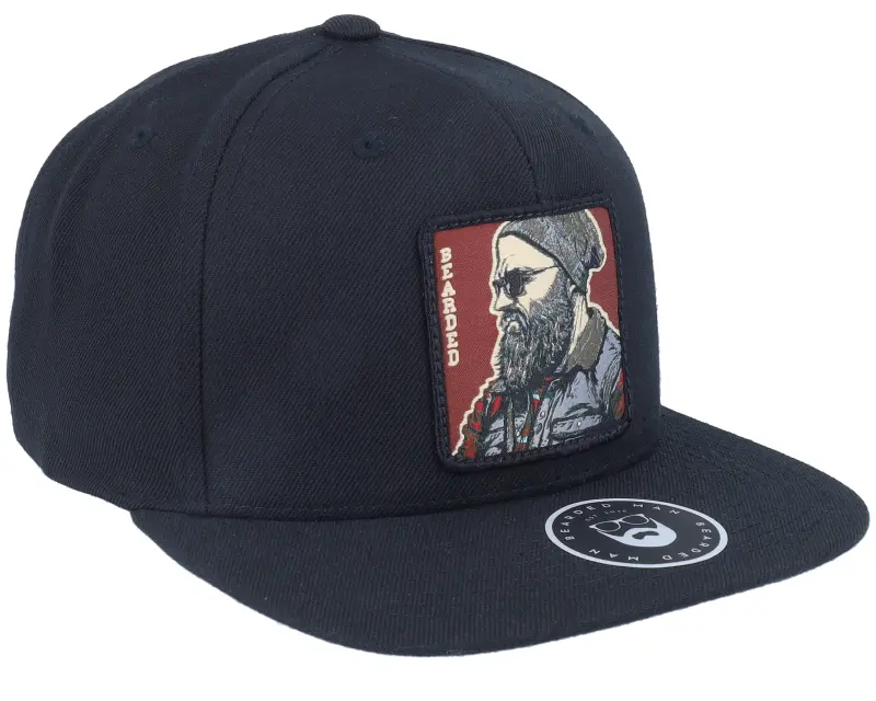 Bearded Man Cap Man Modern Black Snapback online