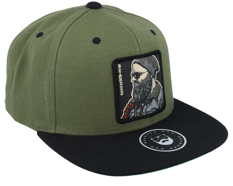Bearded Man Cap Man Modern Olive/Black Snapback online