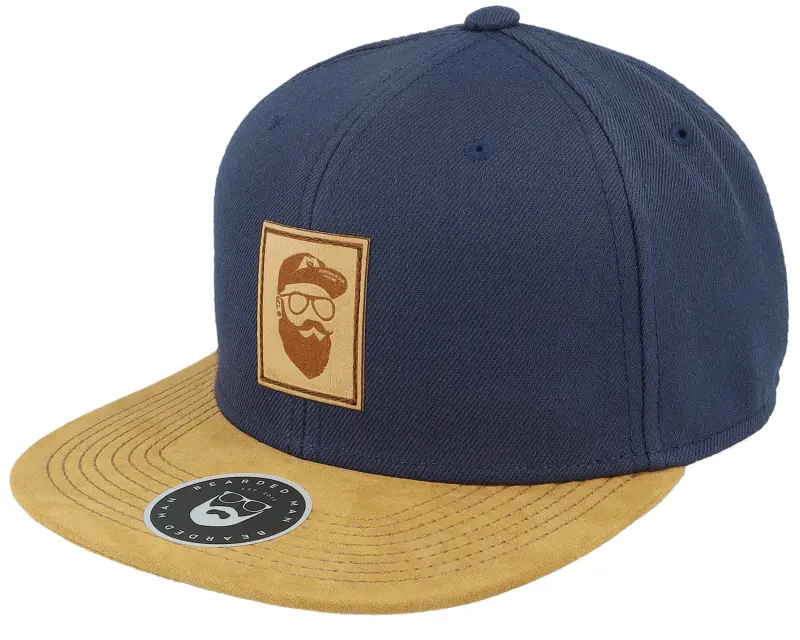 Bearded Man Cap Man Patch Navy/Suede Snapback online