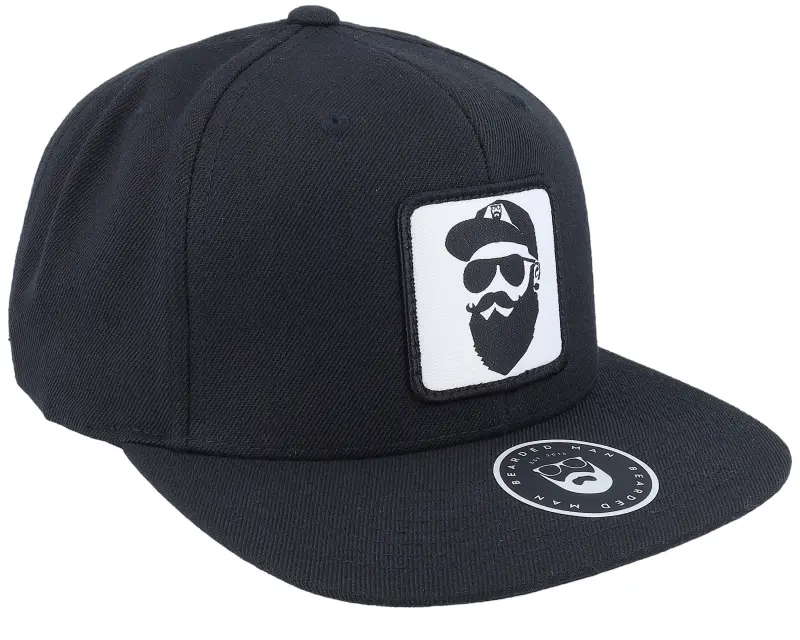 Bearded Man Cap Man Woven Patch Black Snapback online