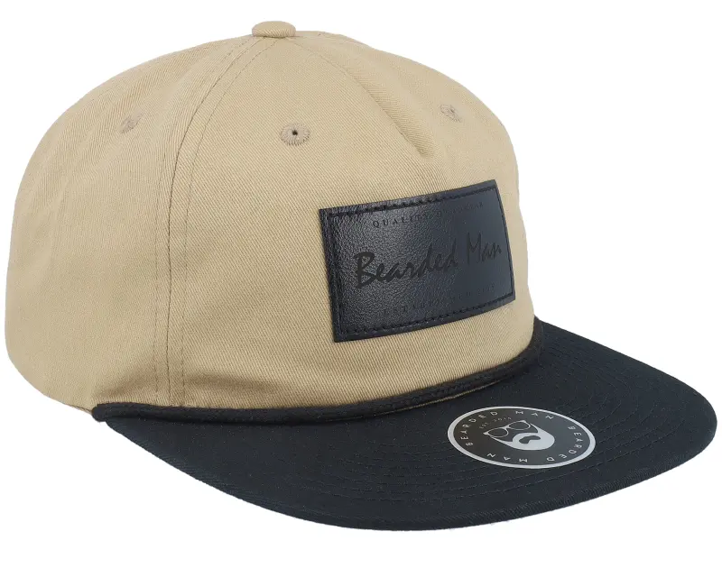 Bearded Man Casual Logo Black Patch Khaki/Black Rope Snapback online