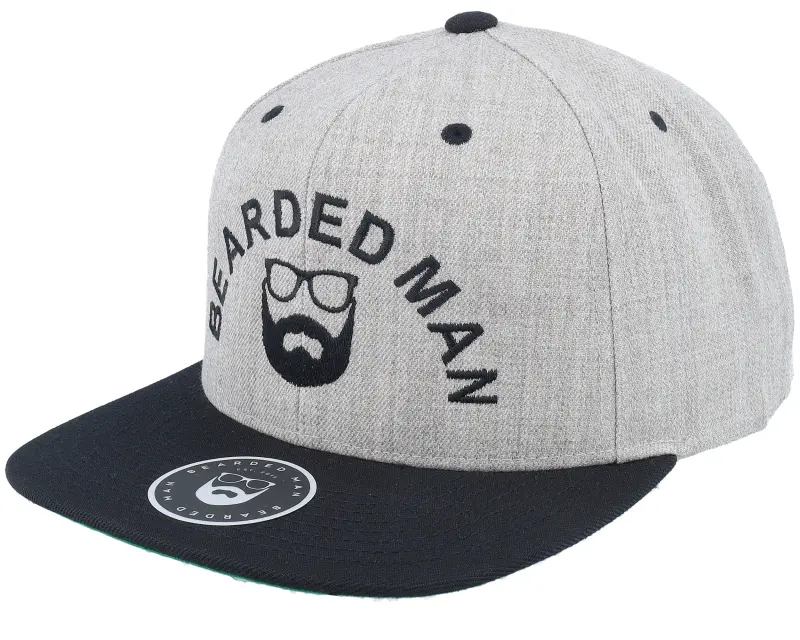 Bearded Man Half Circle Grey/Black Snapback online
