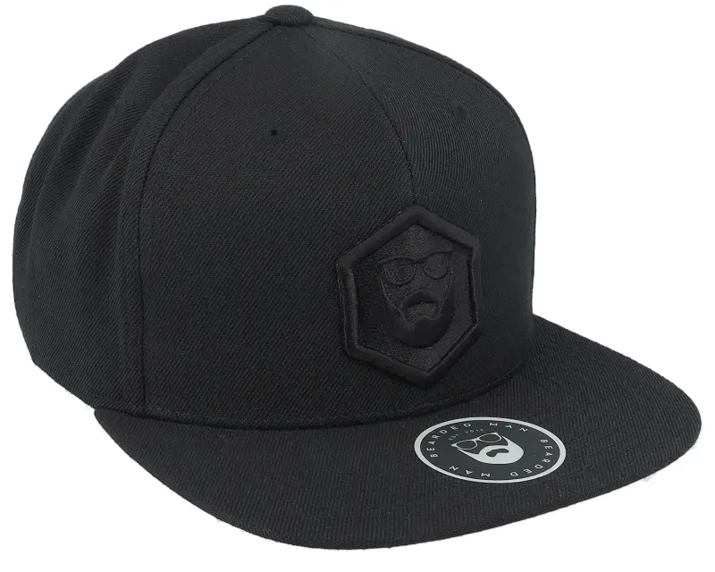 Bearded Man Hexagon Logo Black/Black Snapback online