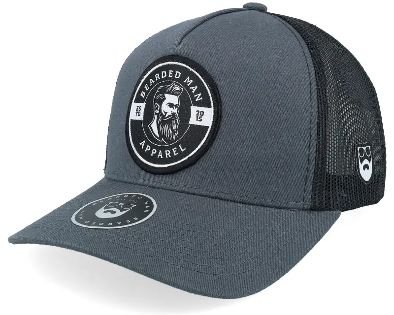 Bearded Man Logo 25 Medium Grey/Black/Black A-frame Trucker online
