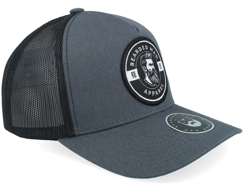 Bearded Man Logo 25 Medium Grey/Black/Black A-frame Trucker online