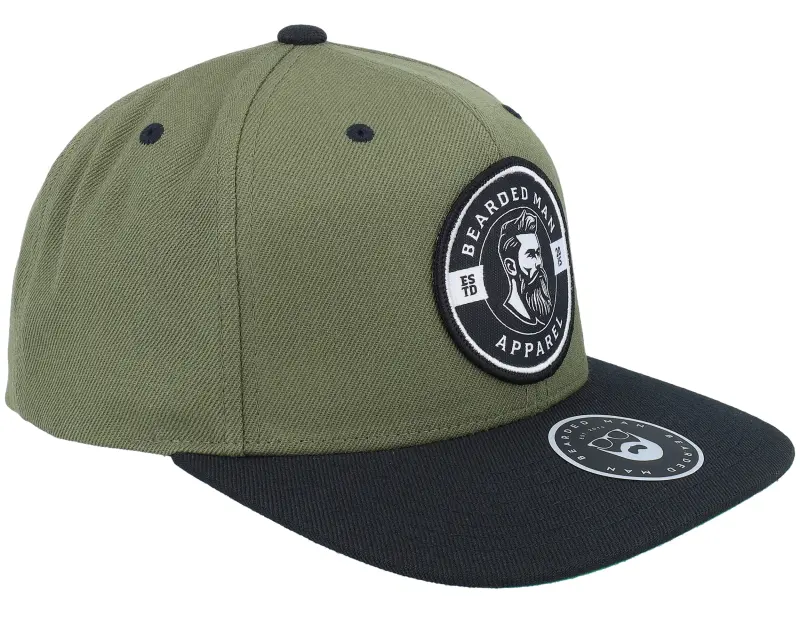 Bearded Man Logo 25 Olive/Black Snapback online