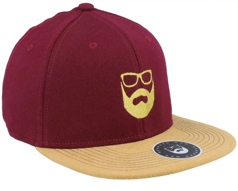 Bearded Man Logo Maroon/Suede Snapback online